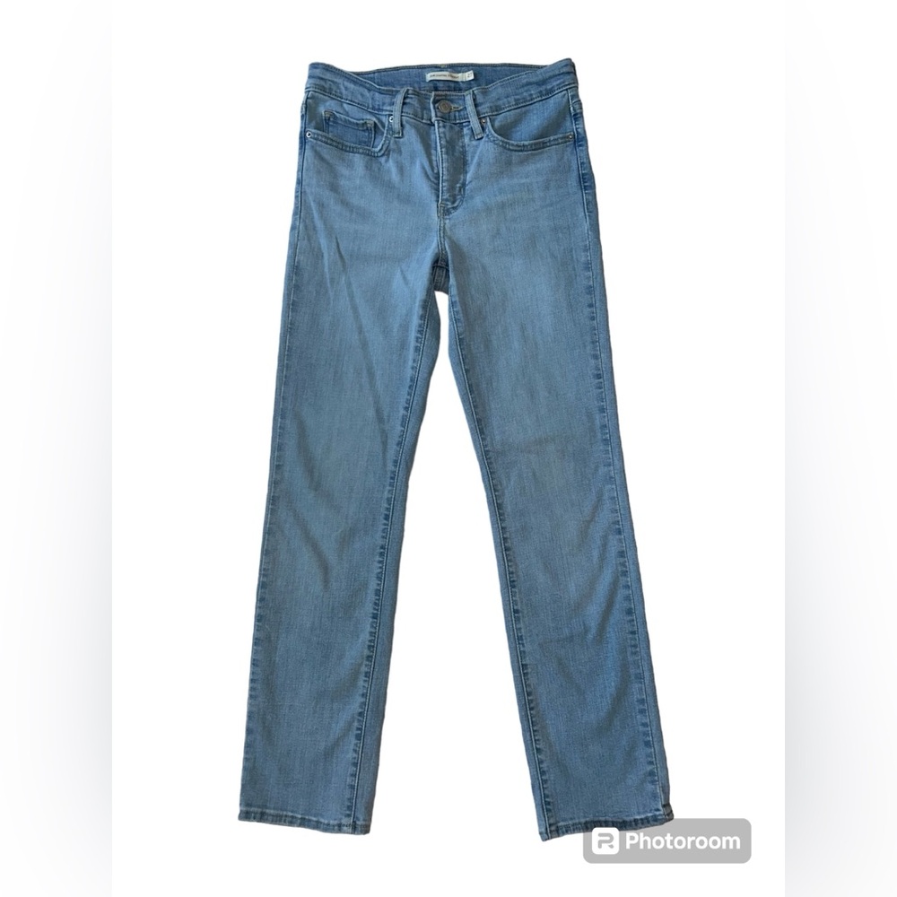 Levi’s 314 shaping straight leg denim light blue jeans women’s size 27